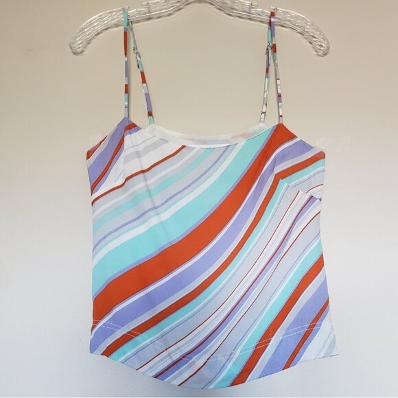 ASTR the Label Anthropologie Pop Orange Stripe Boho Tank Top Pastel Light Crepe - Picture 3 of 10